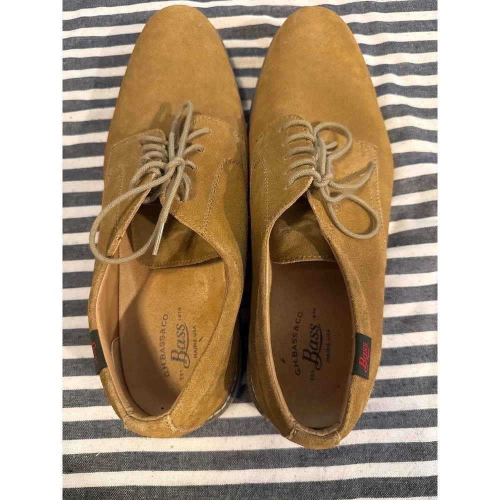 GH Bass & Co Pasadena Mens 13M Tan Suede Buck Derby Shoes Lace Up Classic 13 M